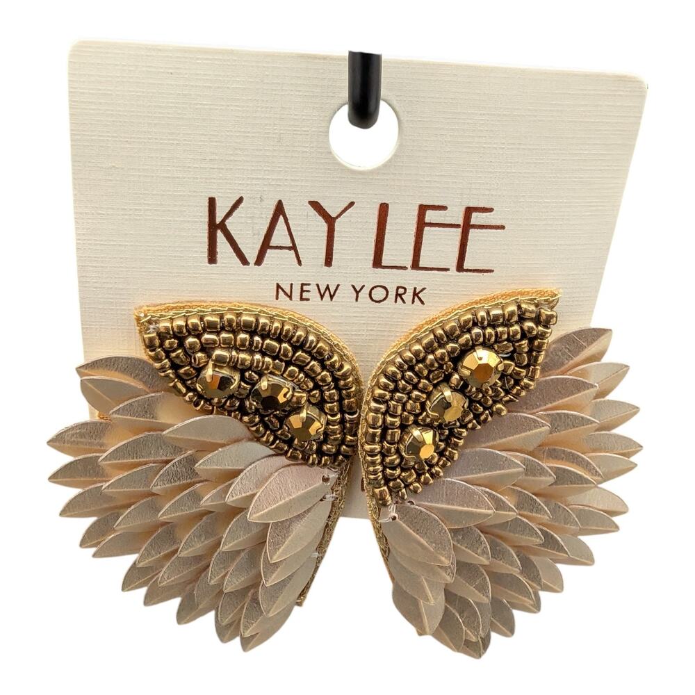 Kay Lee NY Angel Wing Statement Earrings